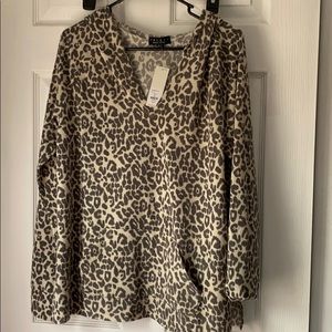Francesca’s animal print sweat shirt with hood
